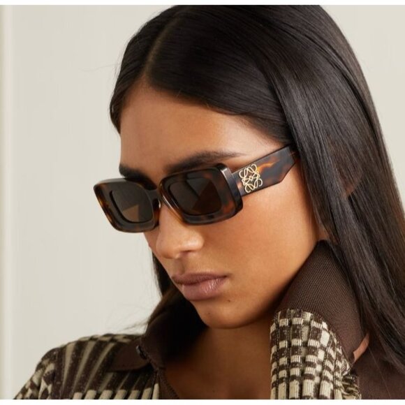 NEW LW40102F 52E, LOEWE SQUARE HAVANA BROWN SUNGLASSES LOEWE - Picture 3 of 12
